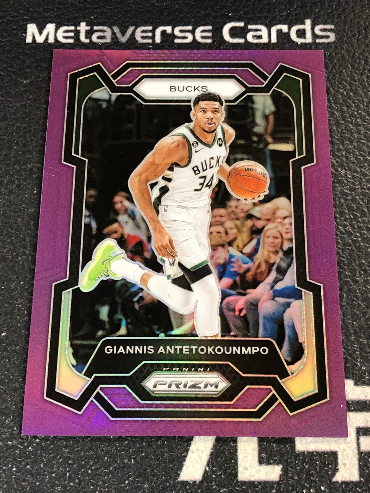 2023-24 Panini Prizm Base Set Purple Prizm #103 Giannis Antetokounmpo 44/99