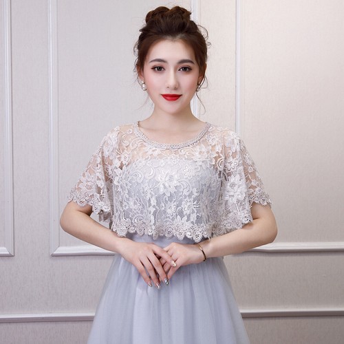 1x Elegant Lace Shrug Shawl Cape Crop Bolero for Evening Dress Women Ladies - Picture 31 of 35