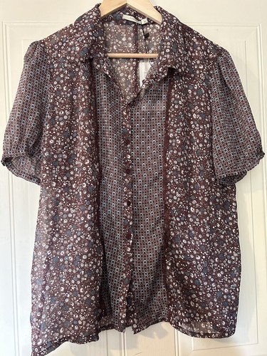 Green House Chiffon Blouse Size 44, Uk Large - Picture 2 of 4