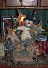 Primitive Patti's Ratties Frosty Holidays Snowman Candle Prim Paper Pattern 246
