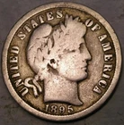1895 O BARBER LIBERTY HEAD SILVER DIME CIRCULATED QUALITY VERY SCARCE KEY DATE