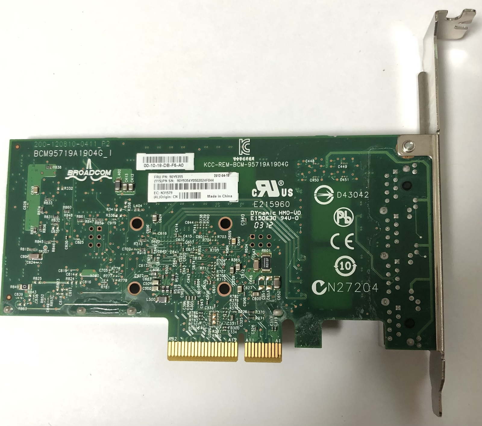 LENOVO 90Y9355 Broadcom Quad-Port 1GbE PCIe Network Card  