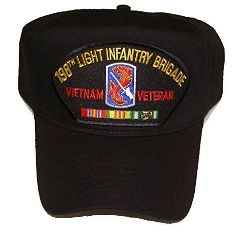 US ARMY 198TH LIGHT INFANTRY BRIGADE VIETNAM VETERAN HAT W/ CAMPAIGN RIBBONS