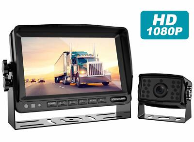 Fookoo Backup Camera Kit 7'' Reversing Monitor Wired Waterproof Rear View FHD1  