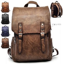 ZAINO UOMO PELLE GRANDE LAVORO VINTAGE MODA VIAGGIO PORTA PORTATILE PC IMBOTTITO