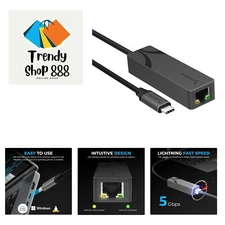 USB Type-C to 5G Ethernet LAN Adapter – Aluminum Body, 5Gbps Multi-Gig LAN Sp...