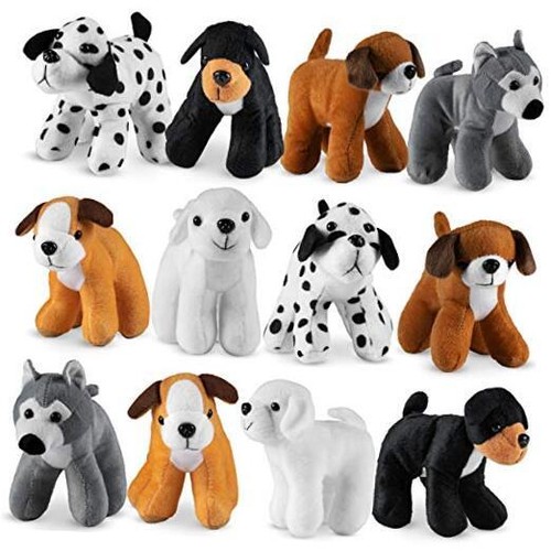Plush Puppy Dogs - (Pack of 12) 6 Inches Tall Stuffed Animals 12-Pack Dogs
