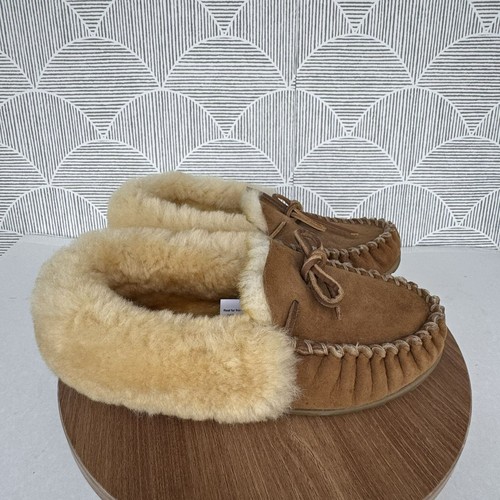 L.L. Zapatillas Bean Wicked Good Mocasines Piel de Oveja Forradas Gamuza Tostado Talla 7W