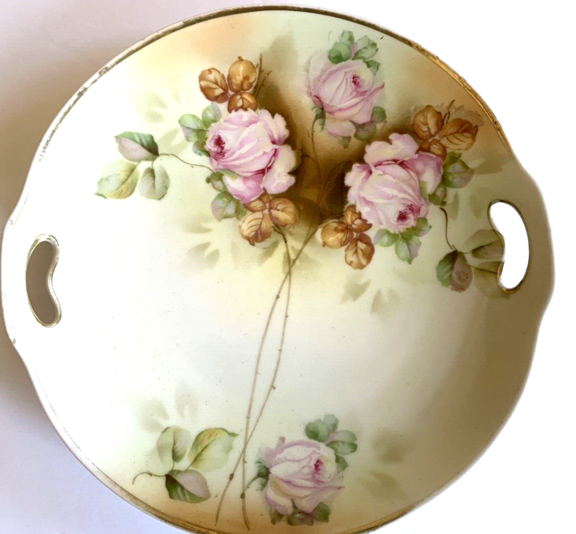 old Gustavsberg＊Wexiö＊Cake plate ２枚 Antique German Porcelain Cake Plate Prov SXE E.S. Germany 1920s
