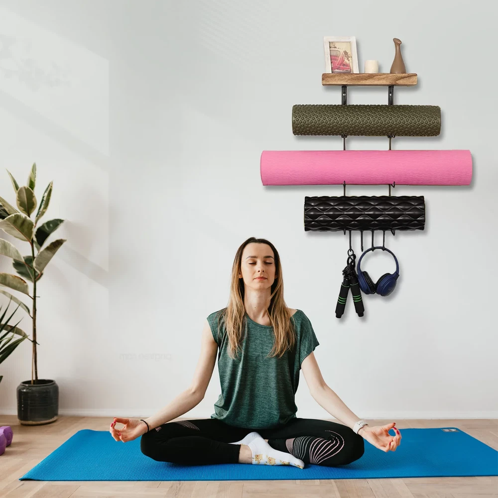 Yoga Mat Holder, Yoga Mat Storage Wall Mount Sturdy Yoga Mat Rack Organizer with Yoga Mat Holder, Yoga Mat Storage Wall Mount Sturdy Yoga Mat Rack Organizer with
