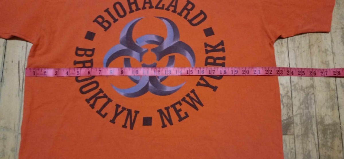 Biohazard original 90s vintage shirt Brooklyn New York orange