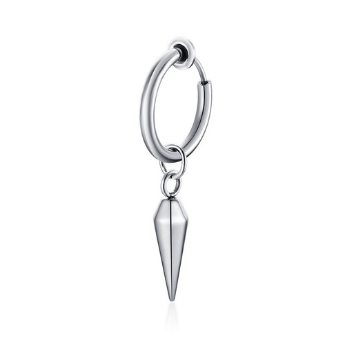 Pendientes Silver Rock para Hombre Colgantes Clip Perforación Perforación Orejas Gotas Aro Colgante Regalo - Imagen 32 de 57