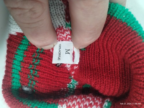 Christmas Themed Dog Sweater Snowman Red Green Medium - Picture 7 of 7