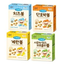 ILDONG Baby Rice Ball Set Cheese Egg Pumpkin Spinach Broccoli Carrot 60g 4