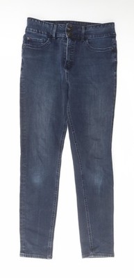 Marks and Spencer Damen Blau Baumwolle Skinny Jeans Größe 28 in L27 in Regular Zip