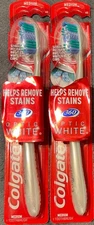2 Count Colgate Optic White 360 Manual Toothbrush Medium Bristles