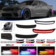 Dynamic 4pcs Led Side Marker Lights Lamps Front Rear For 2015-2023 Dodge Charger
