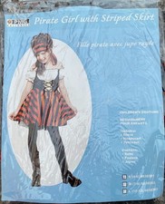 Girls Pirate Costume WITH Headscarf  Petticoat, Size M 7-8 , BRAND NEW