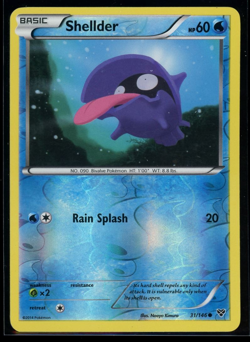 2014 XY Shellder Reverse Holo Pokemon Card #31