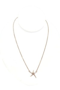 Authentic Dyadema Gold Plated Sterling Silver 925 Starfish Necklace 17.5"