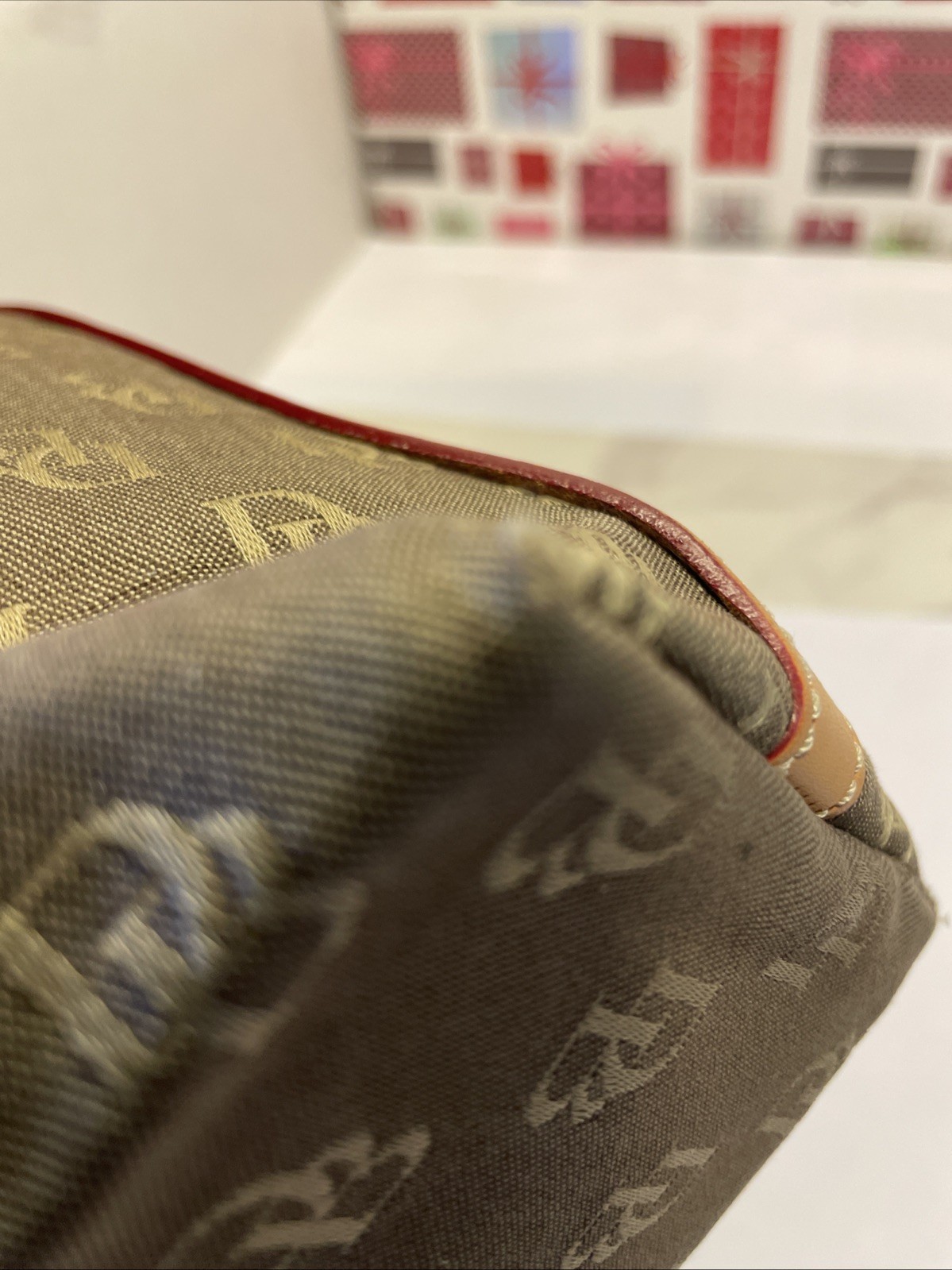 VTG Dooney& Bourke Monogram Pattern Crescent Shou… - image 12