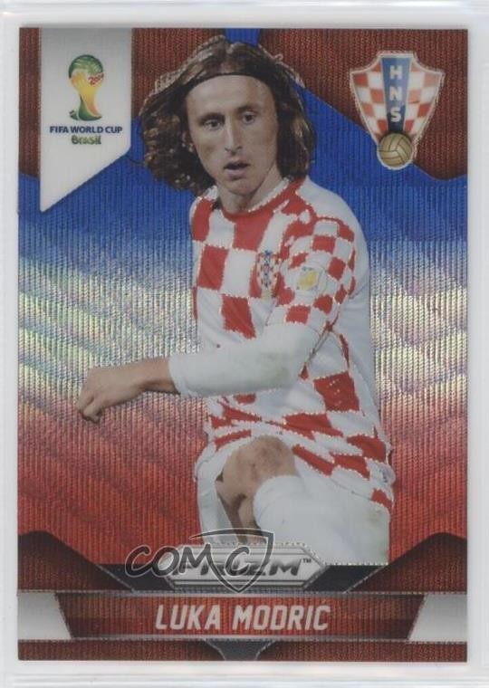 2014 Panini Prizm World Cup Blue & Red Wave Prizm Luka Modric #118