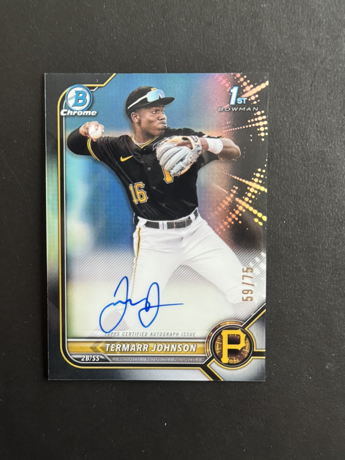 2022 Bowman Termarr Johnson Chrome Auto Black Refractor #CDATJ /75