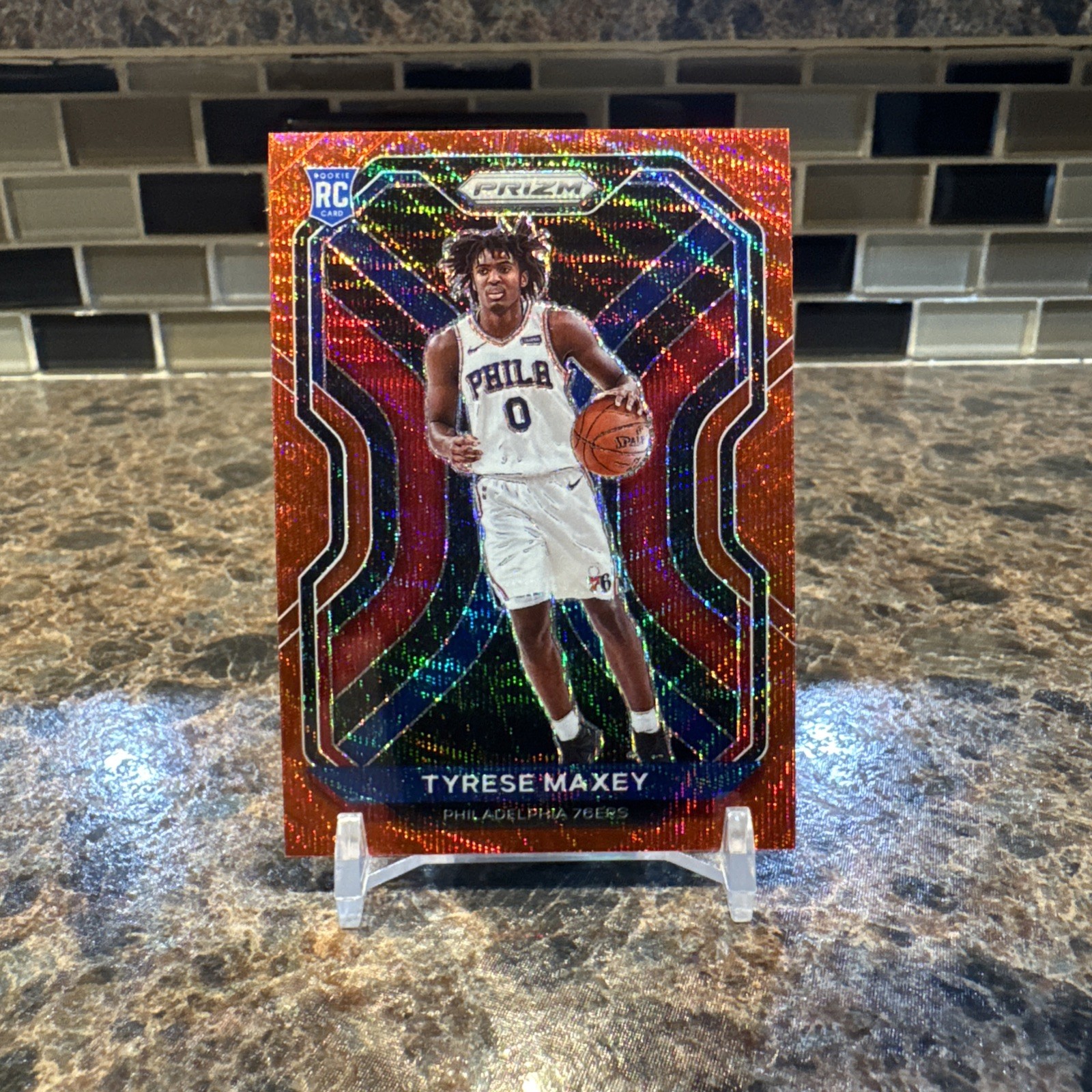 2020 Prizm Tyrese Maxey #256 Ruby Wave Prizm (RC) SEE PICS