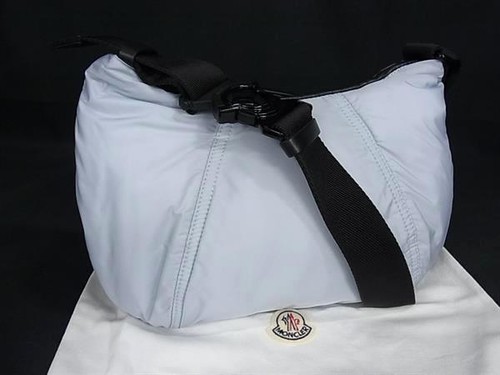 MONCLER nylon crossbody shoulder bag, diagonal bag, for women, light blue