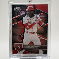 Elly De La Cruz Rookie Variation 2024 Topps Black Chrome SSP First! Red 1/5 RARE