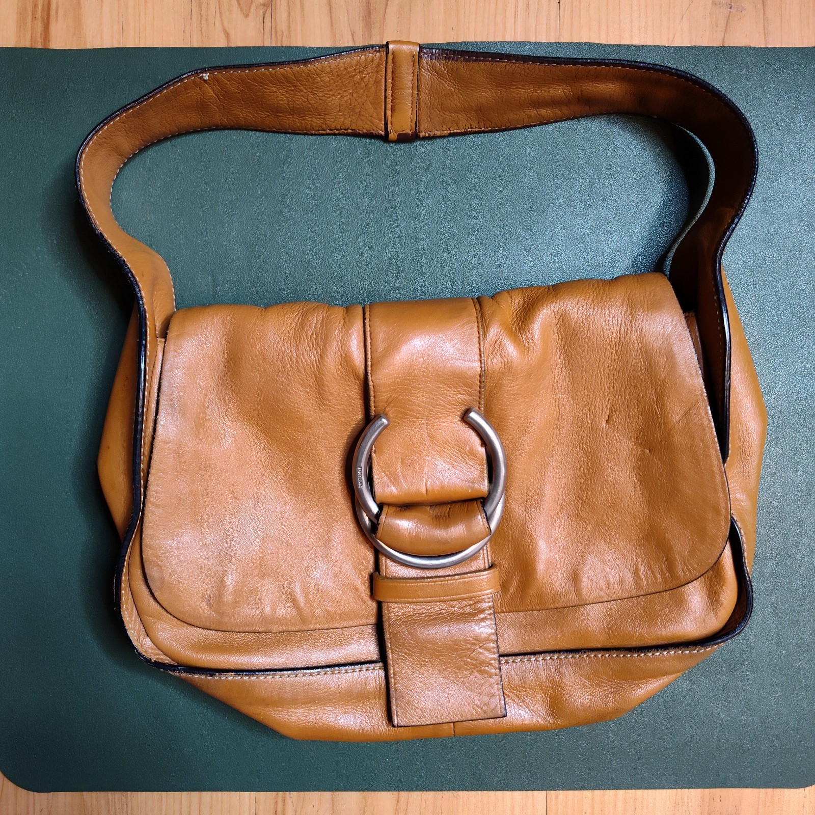 Prada Orange Nappa Zenith Shoulder Bag