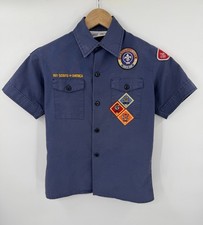 Boy Scouts BSA Cub Scout Youth Button Shirt Short Sleeve USA Blue Size Medium