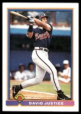 David Justice 1991 Bowman #574 Braves MLB READ FREE SHIPPING AutographDen