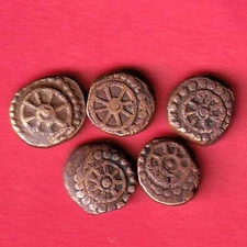 5 COINS SET: "RARE VERIETY" Naga dynasty of Narwar Deva Naga COPPER COIN #YY295