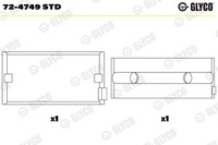 Glyco Kurbelwellenlager 72-4749 STD FüR Otokar GÜLeryÜZ Worker MAN VW Optare TGM
