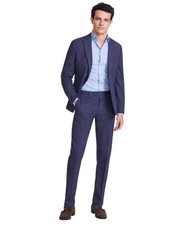 Bar Iii Mens Slim fit Dress Pants 33 / 30 Navy Blue Plaid Stretch