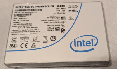 Intel P4510 Series 8TB, Internal, 2.5 inch (SSDPE2KX080T8) U.2 Solid State Drive