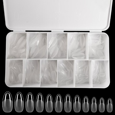 550PCS Medium Almond Shape Clear Nail Tips False Nail for Creative Nail Designs