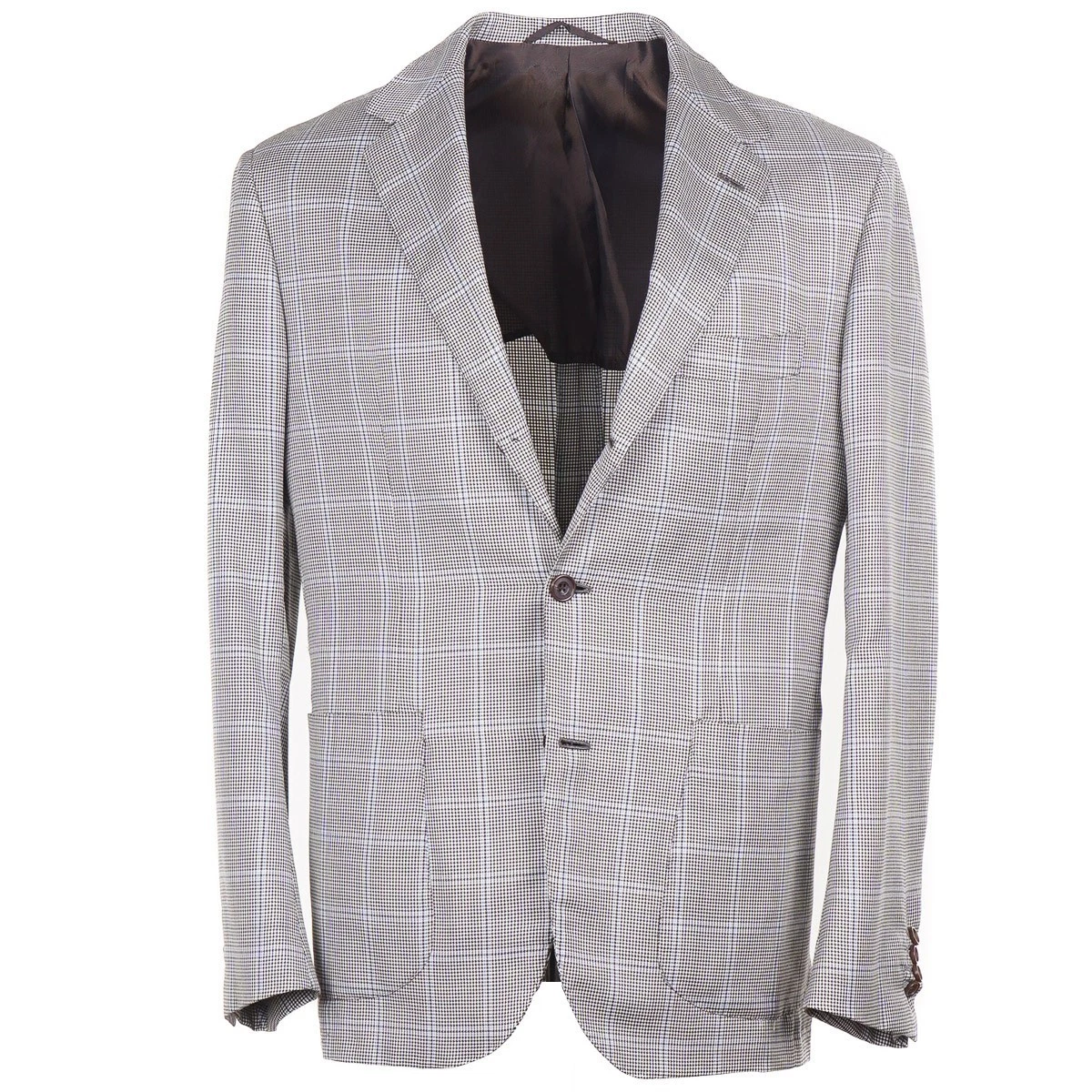 OLIVER SPENCER Taille 42 Marine & Noir Patchwork Laine Manteau Sport