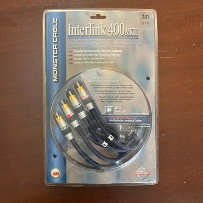 Monster Cable Interlink 400 MKII 1M 3.3ft RCA Audio Interconnect Brand New