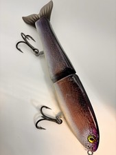 Big Handmade Glider Swimbait Made From Cedar, Custom Purple Trout, 10.5”, 5oz.