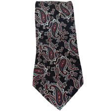 Bert Pulitzer Silk Neck Tie Classic Burgundy Teal White Paisley Work Wedding