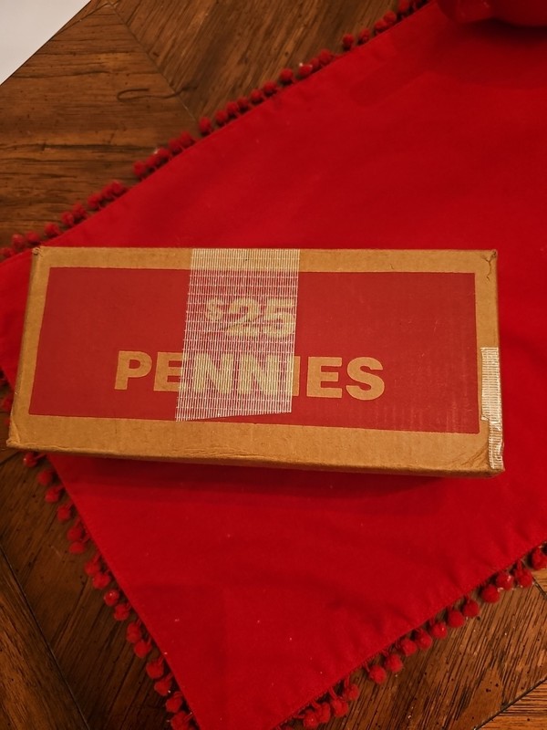 BANK BOX 1982-2025 of 50 ROLLS - $25 FACE - 2,500 PENNIES -CIRC