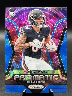 2025 Panini Prizm Prizmatic Blue Cracked Ice COLSTON LOVELAND RC  /99 BEARS