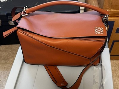 Loewe Puzzle Bag   Tan/Cognac Leather, Silver Hardware  