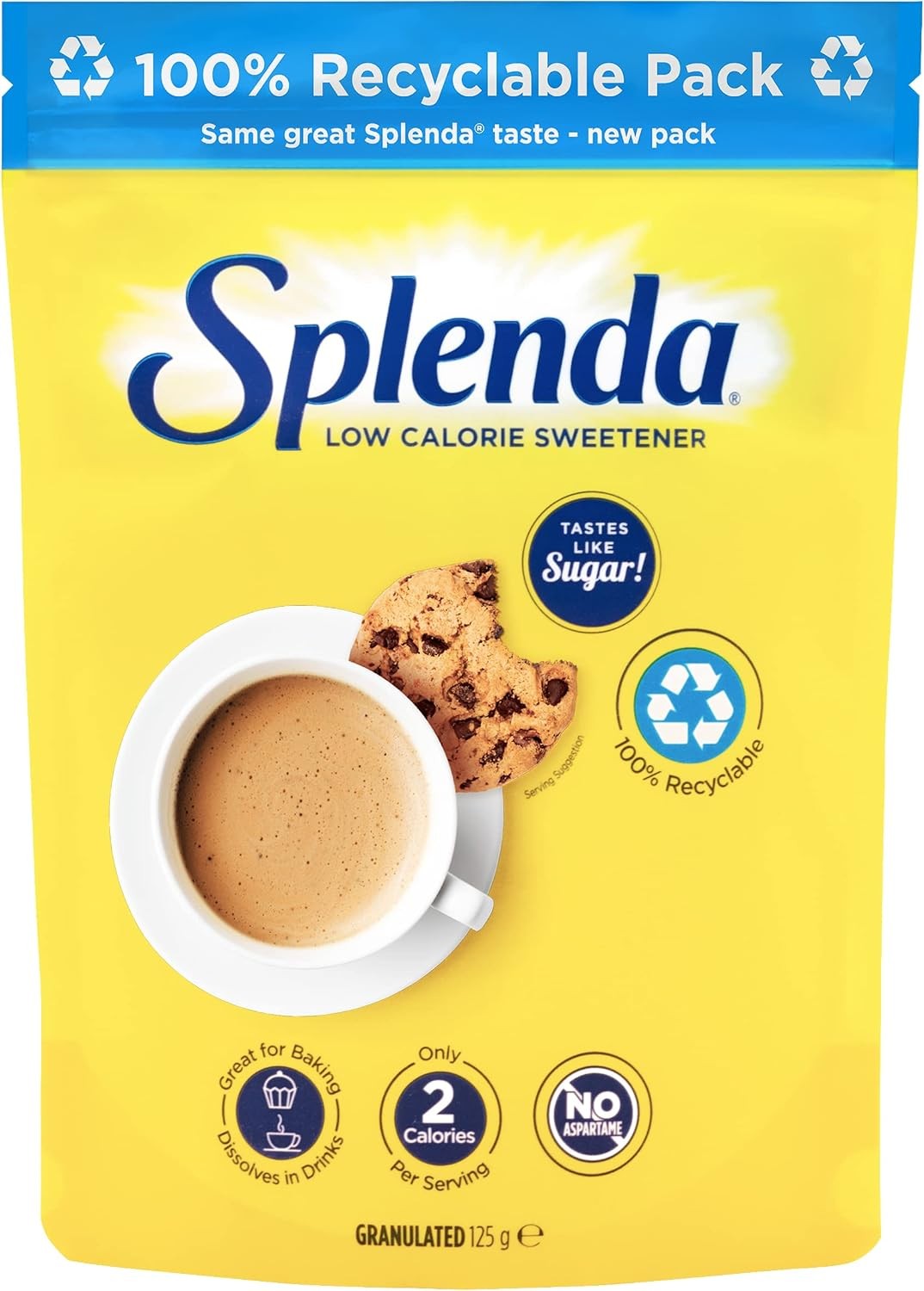 SPLENDA No Calorie Sweetener Granulated Sugar Substitute 125g Pouch
