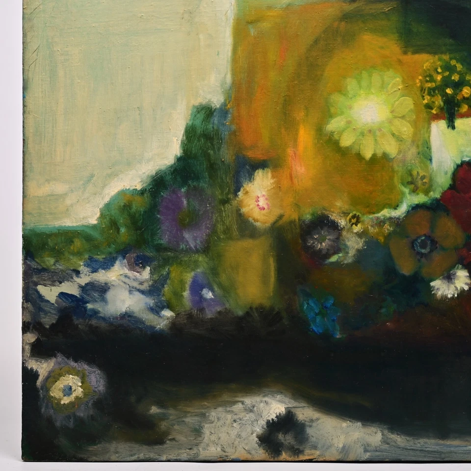 Pintura de retrato de bodegón floral firmada vintage original de Frederick Sprague Foto 3 de 4