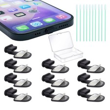 USB Type C Anti Loss Dust Plugs Silicone Charging Port Covers Black Set Pack