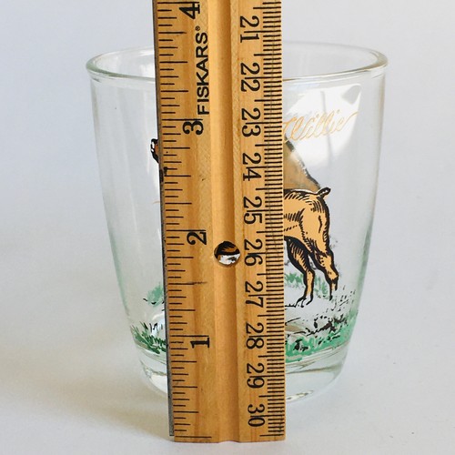 Lote de 2 vasos de vidrio vintage Hazel Atlas WILLIE Boxer perro bar mercancía beber - Imagen 3 de 5