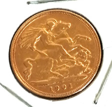 GUARANTEE GENUINE 22ct GOLD HALF SOVEREIGN 1901 QUEEN VICTORIA 4 GRAMS OF F/GOLD